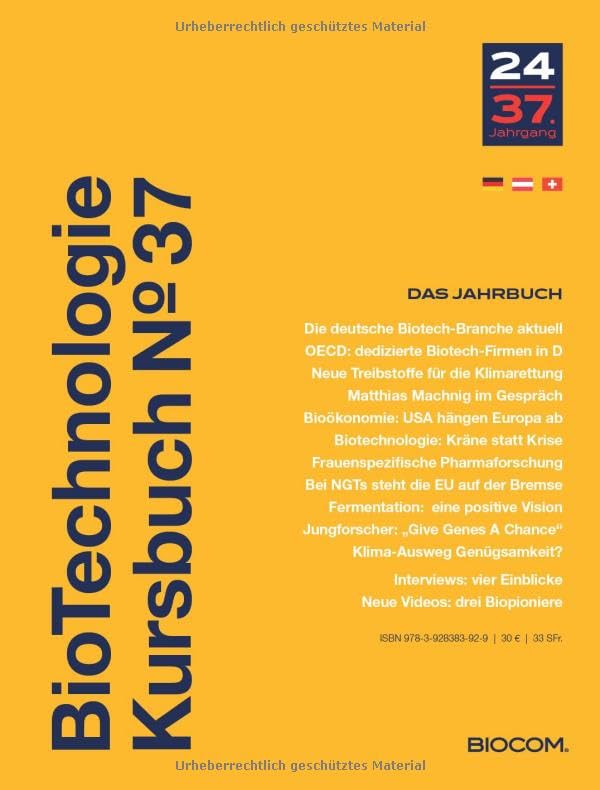 BioTechnologie Kursbuch Nr. 37: Das Jahrbuch Business, Finance & Career