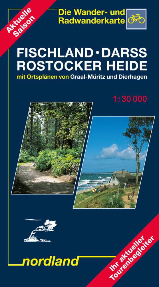 Nordland Karten, Fischland, Darss, Rostocker Heide: 1:30000, Wander- und Radwanderkarte. Mit Ortsplänen von Graal-Müritz und Dierhagen. (Deutsche Ostseeküste) Leisure, Home & Garden