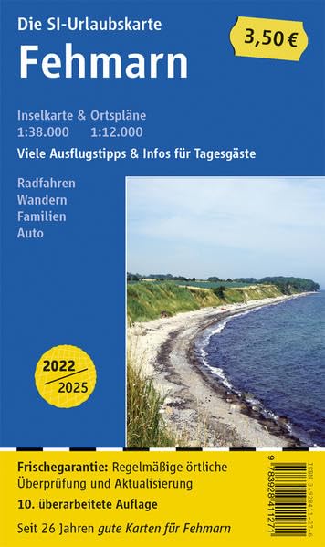 Insel Fehmarn: Urlaubs- und Fahrradkarte der Ostseeinsel Fehmarn mit detaillierten Ortsplänen (Burg / Burgtiefe / Burgstaaken, Landkirchen, ... verzeichnet. (Norddeutsche Urlaubskarten) Leisure, Home & Garden