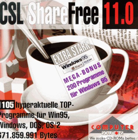 Product Image: CSL ShareFree 11. CD- ROM für Windows, Windows 95, DOS, OS/2. 1105 hyperaktuelle Top- Programme