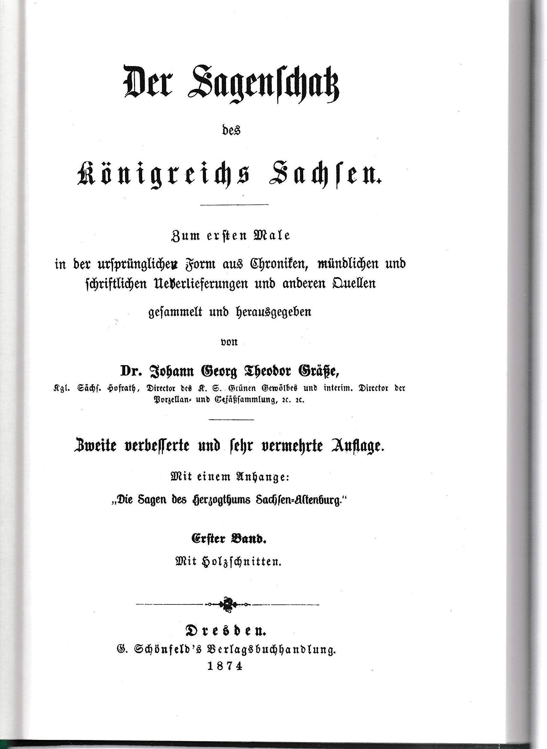 Der Sagenschatz des Königreichs Sachsen, Bd.1 Fairy Tales & Legends