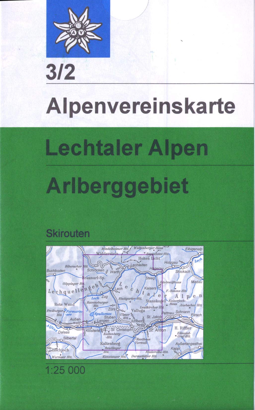 DAV Alpenvereinskarte 03/2 Lechtaler Alpen Arlberggebiet mit Skirouten1 : 25 000 Leisure, Home & Garden