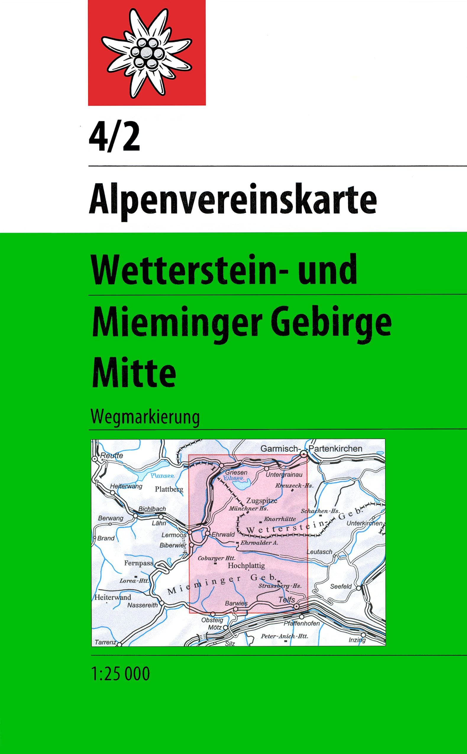 DAV Alpenvereinskarte 04/2 Wetterstein Mieminger Gebirge Mitte 1 : 25 000 Wegmarkierungen Leisure, Home & Garden Books