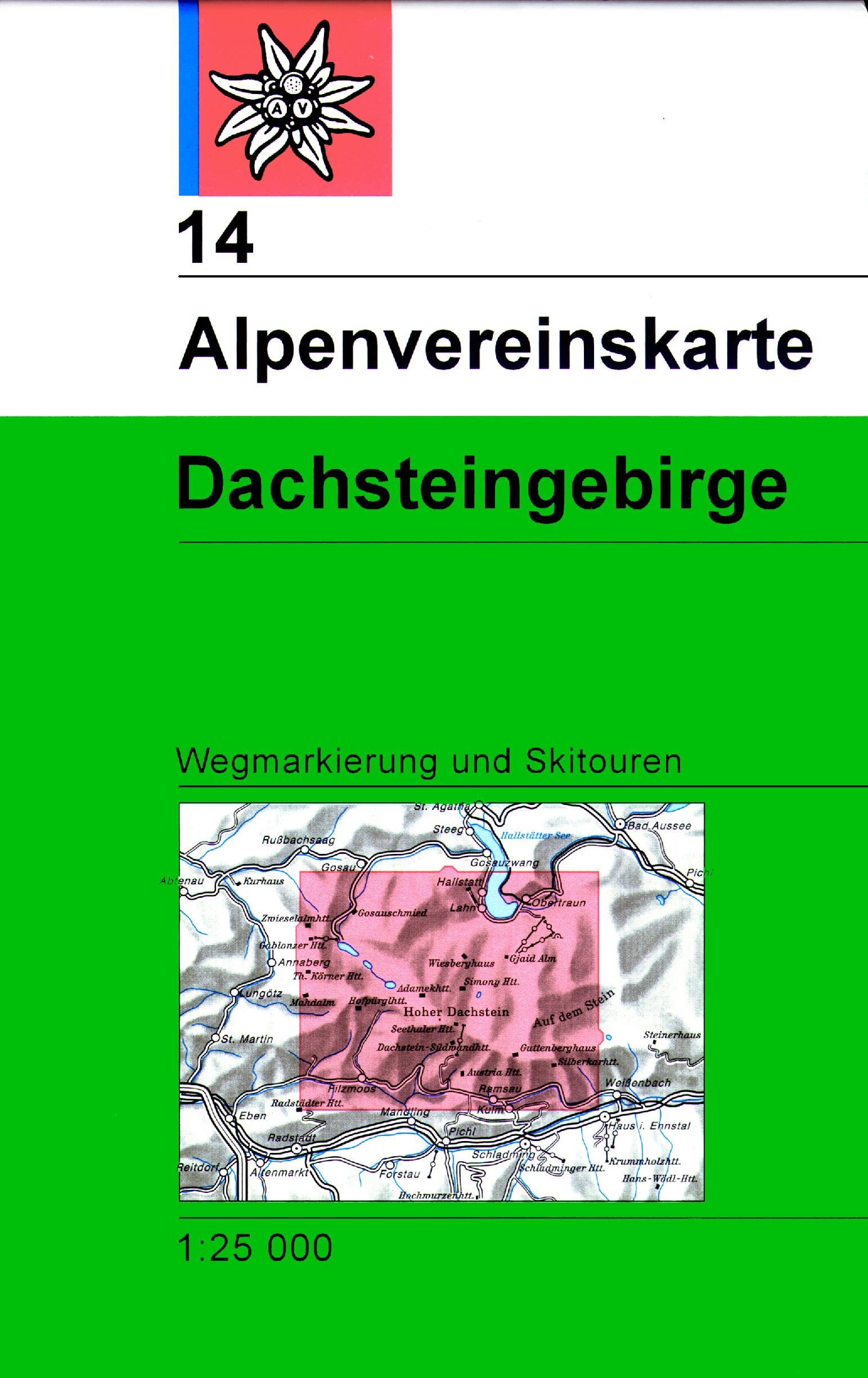 DAV Alpenvereinskarte 14 Dachstein 1 : 25 000 Wegmarkierungen und Skirouten Leisure, Home & Garden