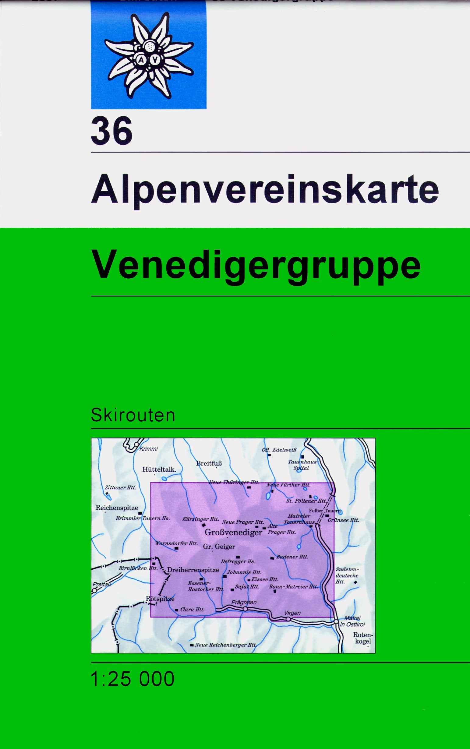 Venedigergruppe: Skirouten - Topographische Karte 1:25000 Maps & Plans