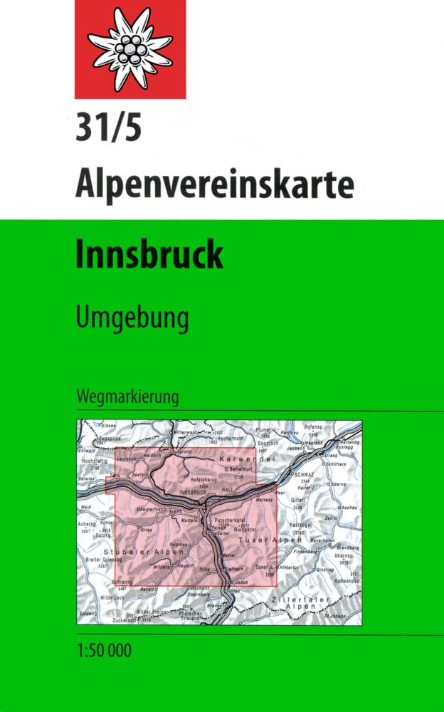 DAV Alpenvereinskarte 31/5 Innsbruck und Umgebung 1 : 50 000 Wegmarkierungen Leisure, Home & Garden