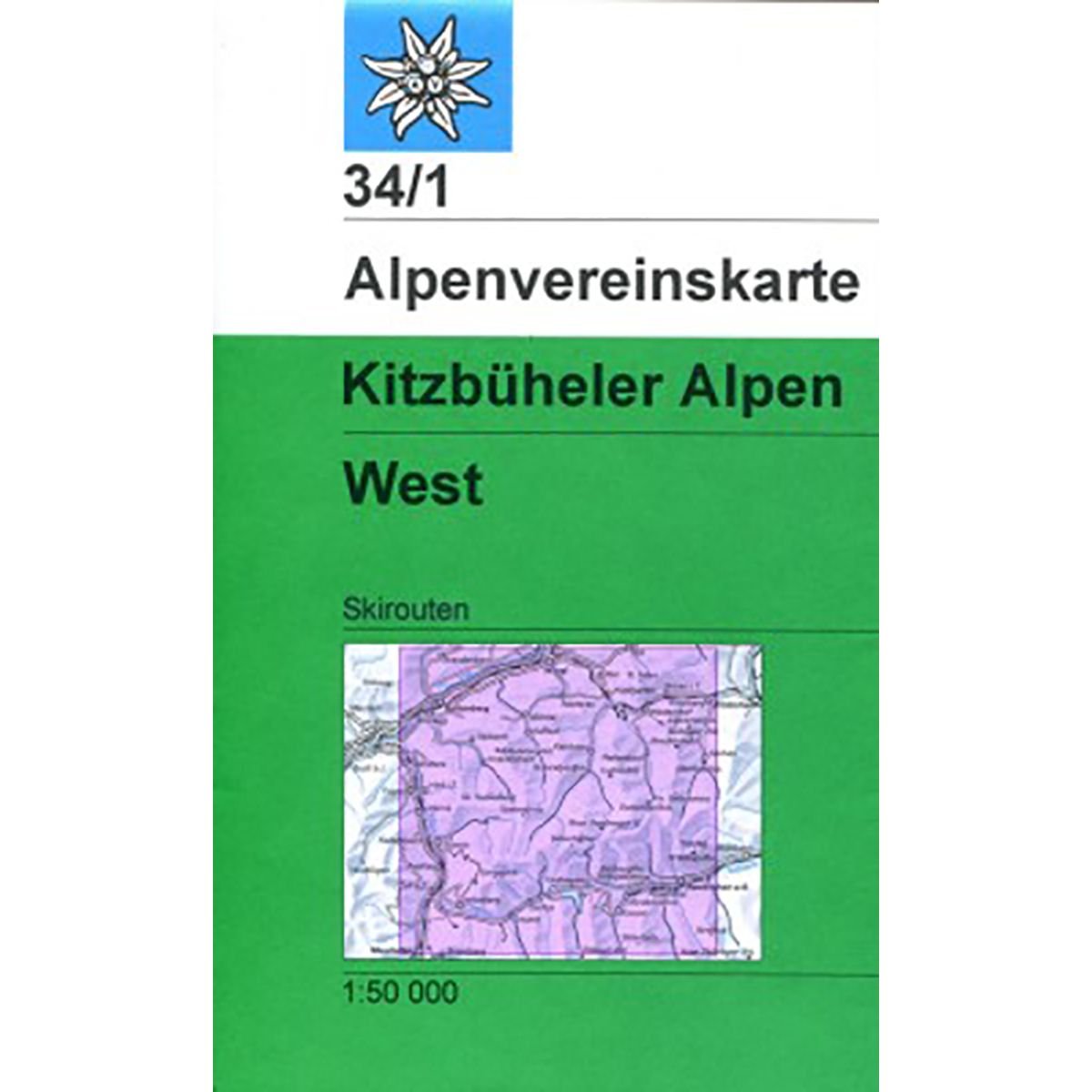 DAV Alpenvereinskarte 34/1 Kitzbüheler Alpen West 1 : 50 000 Skirouten Leisure, Home & Garden