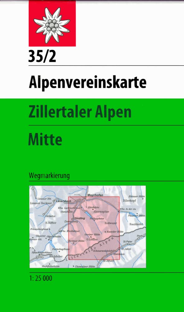 DAV Alpenvereinskarte 35/2 Zillertaler Alpen Mitte 1 : 25 000 Leisure, Home & Garden
