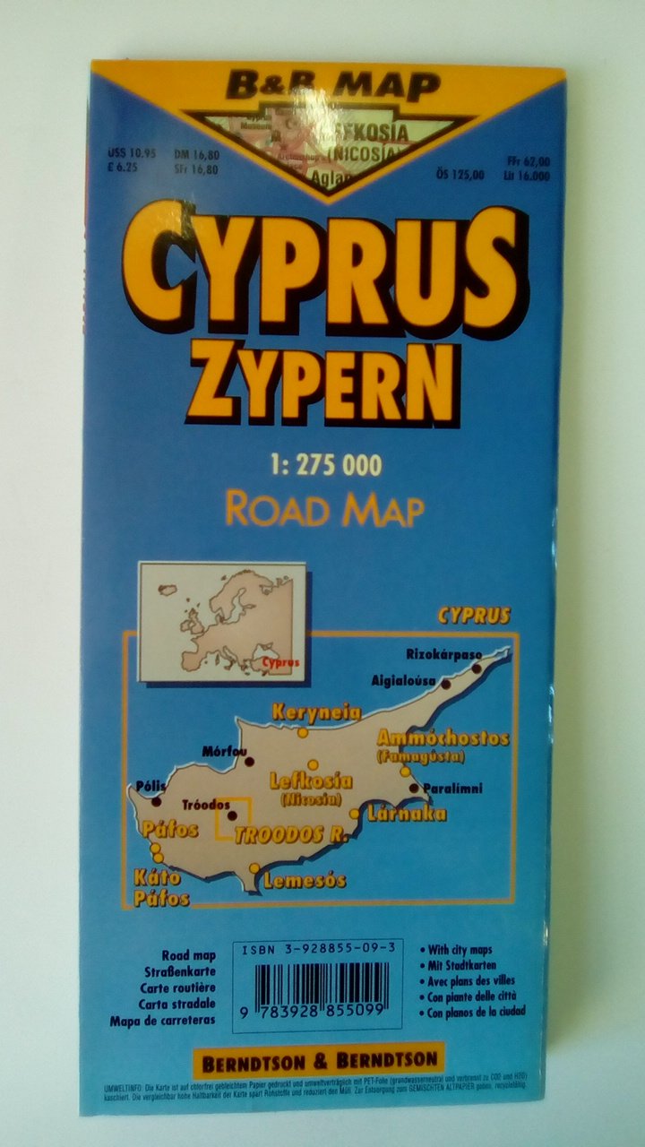 B and B Map, Cyprus / Zypern (B&B Road Maps) Leisure, Home & Garden