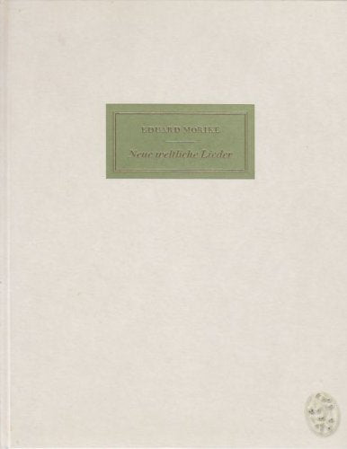 Neue weltliche Lieder (Marbacher Schriften) Contemporary literature