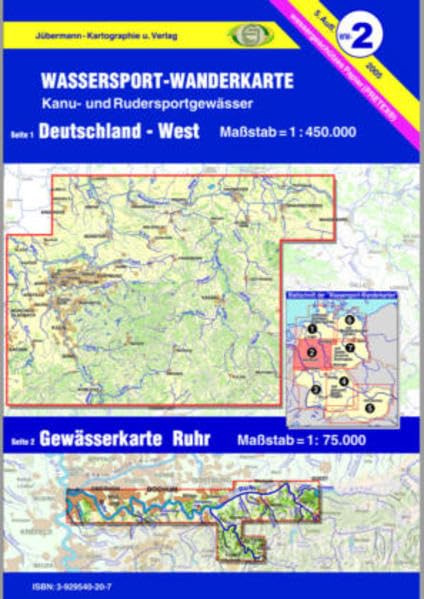 Wassersport-Wanderkarte / Kanu-und Rudersportgewässer: Wassersport-Wanderkarte 02. Deutschland West 1 : 450 000: Kanu- und Rudersportgewässer. Wasserfest Leisure, Home & Garden
