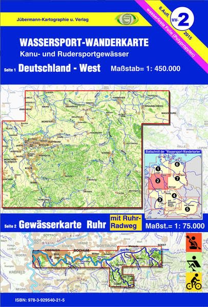 Wassersport-Wanderkarte 02. Deutschland West 1 : 450 000 book