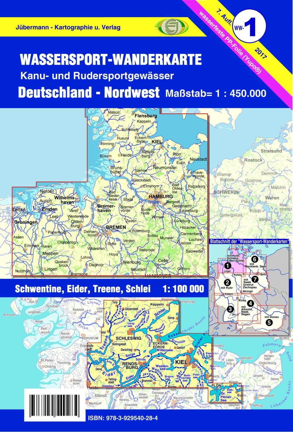 Wassersport-Wanderkarte / Kanu-und Rudersportgewässer: Wassersport-Wanderkarte / Deutschland Nordwest für Kanu- und Rudersport: Kanu-und ... Schwentine, Eider, Treene, Schlei 1:100000 Leisure, Home & Garden