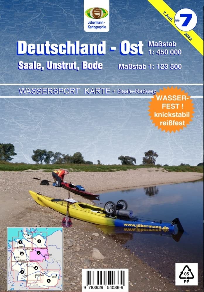 Wassersport-Wanderkarte / Deutschland Ost für Kanu- und Rudersport: Mit Nebenkarten Saale, Unstrut und Bode Leisure, Home & Garden