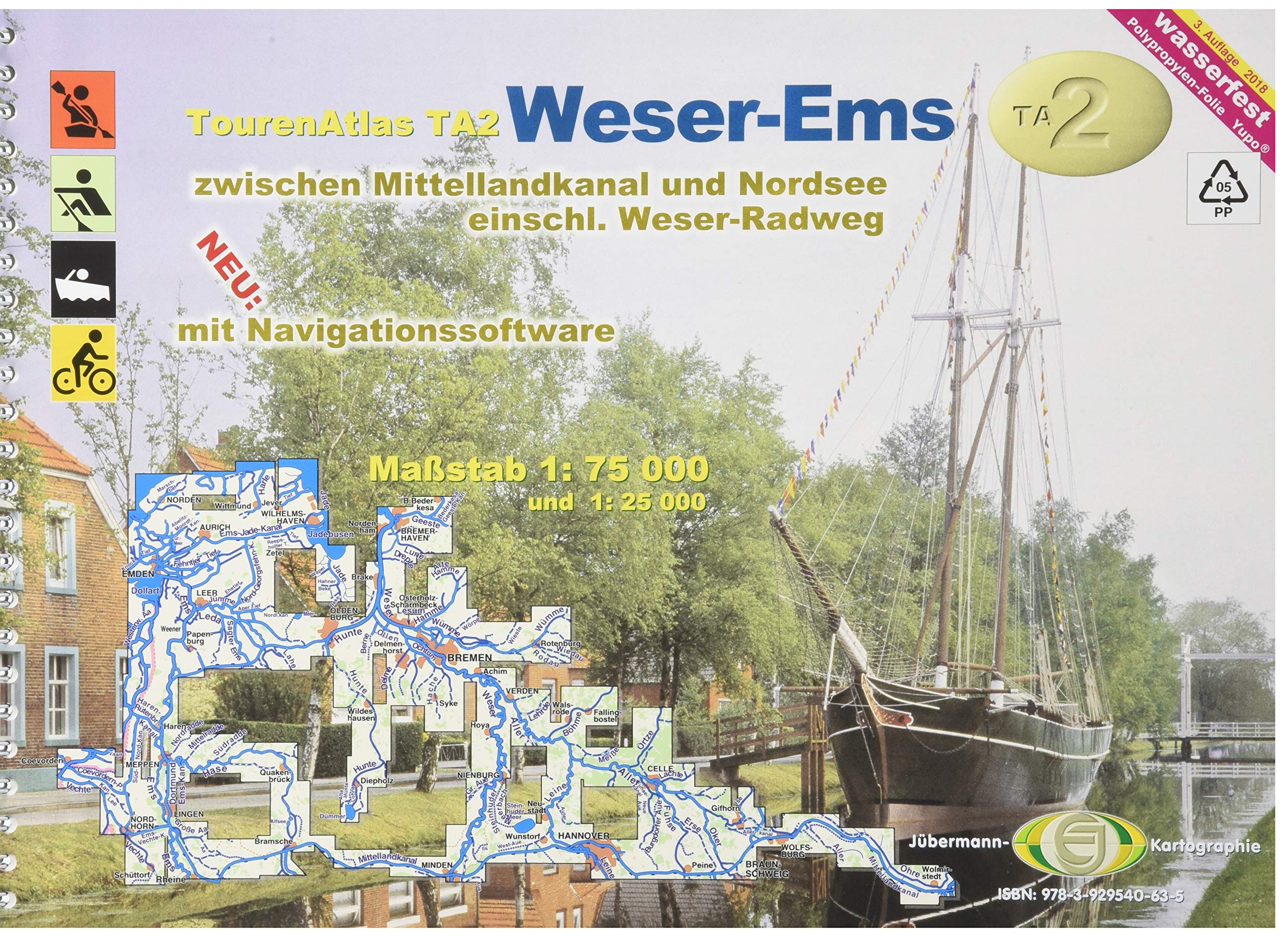 TourenAtlas TA2 Weser-Ems, m. 1 Beilage: zwischen Mittellandkanal und Nordsee Leisure, Home & Garden