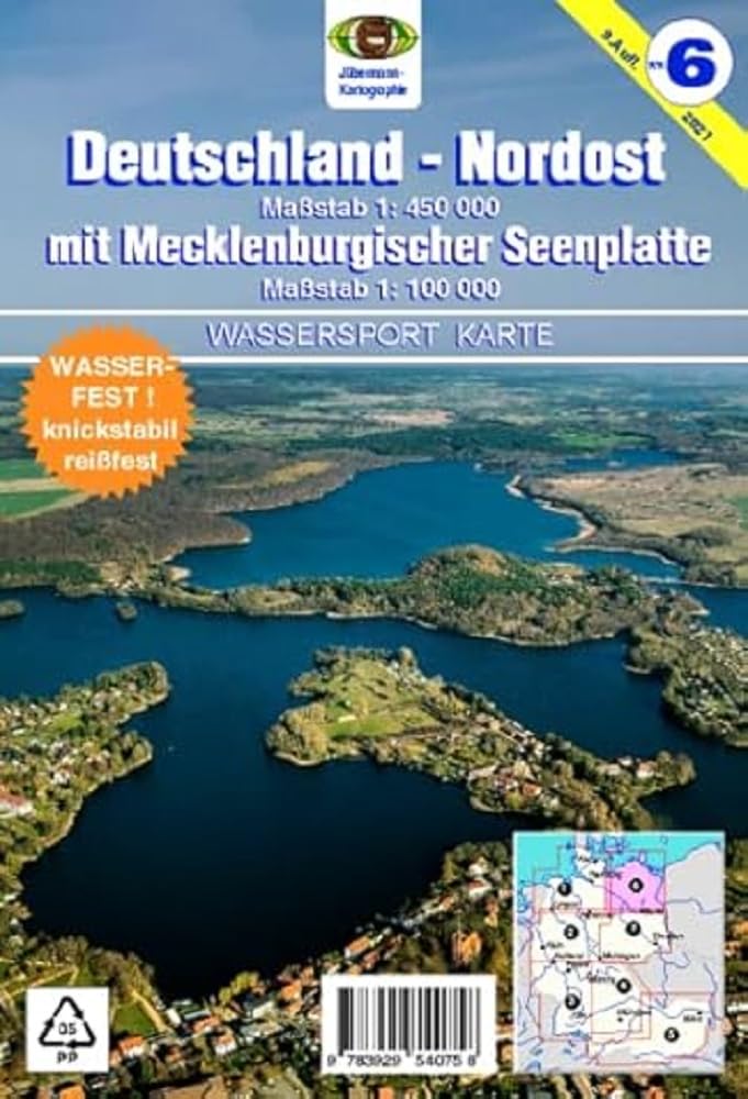 Wassersport-Wanderkarte / Deutschland Nordost für Kanu- und Rudersport Leisure, Home & Garden