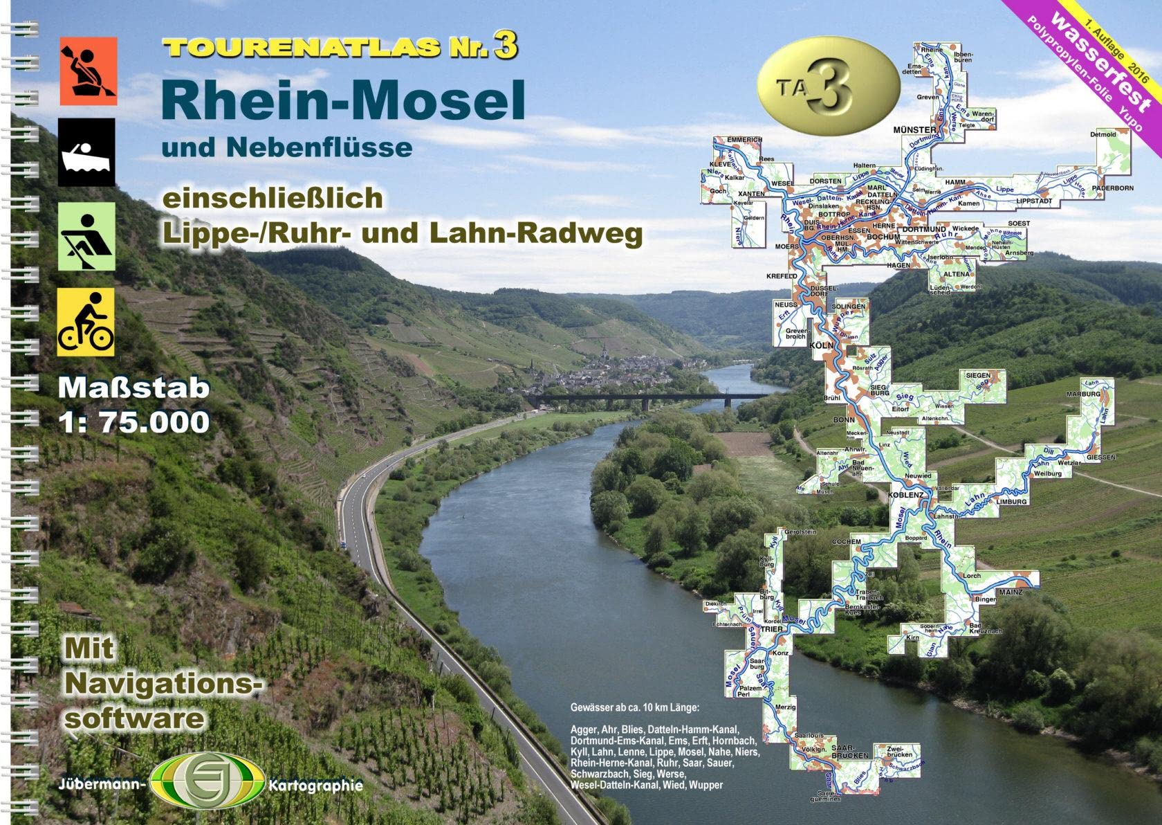TourenAtlas Wasserwandern: TourenAtlas TA3 Rhein-Mosel: Saar, Mosel, Rhein ab Mainz und Nebenflüsse Leisure, Home & Garden