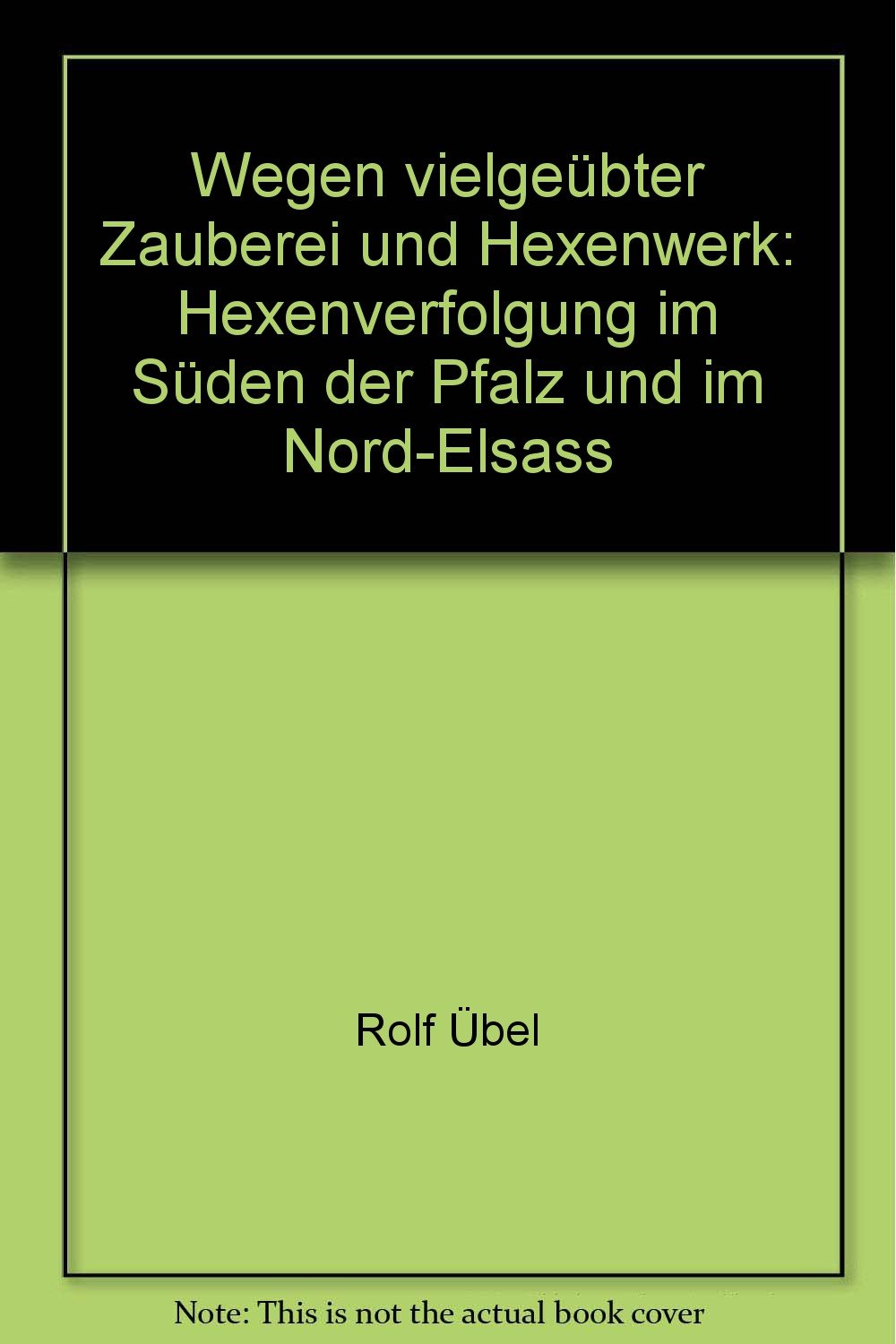 Wegen vielgeübter Zauberey und Hexenwerk - Hexenverfolgung im Süden der Pfalz und im Nordelsass Books