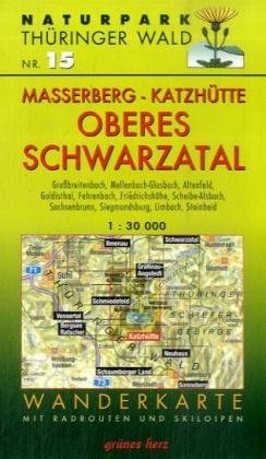 Wanderkarte "Großbreitenbach, Neustadt/Rstg und Masserberg": mit Altenfeld, Schnett, Katzhütte, Scheibe-Alsbach. Mit Skiloipen und Radrouten. 1:30.000 Maps & Plans