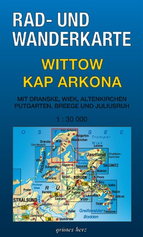 Rad- und Wanderkarte Wittow, Kap Arkona: Mit Dranske, Wiek, Altenkirchen, Putgarten, Breege und Juliusruh. Maßstab 1:30.000. Maps & Plans