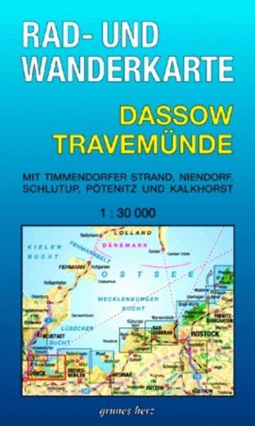 Rad- und Wanderkarte Dassow, Travemünde: Mit Timmendorfer Strand, Niendorf, Schlutup, Pötenitz und Kalkhorst. Maßstab 1:30.000. Wasser- und reißfest. Leisure, Home & Garden