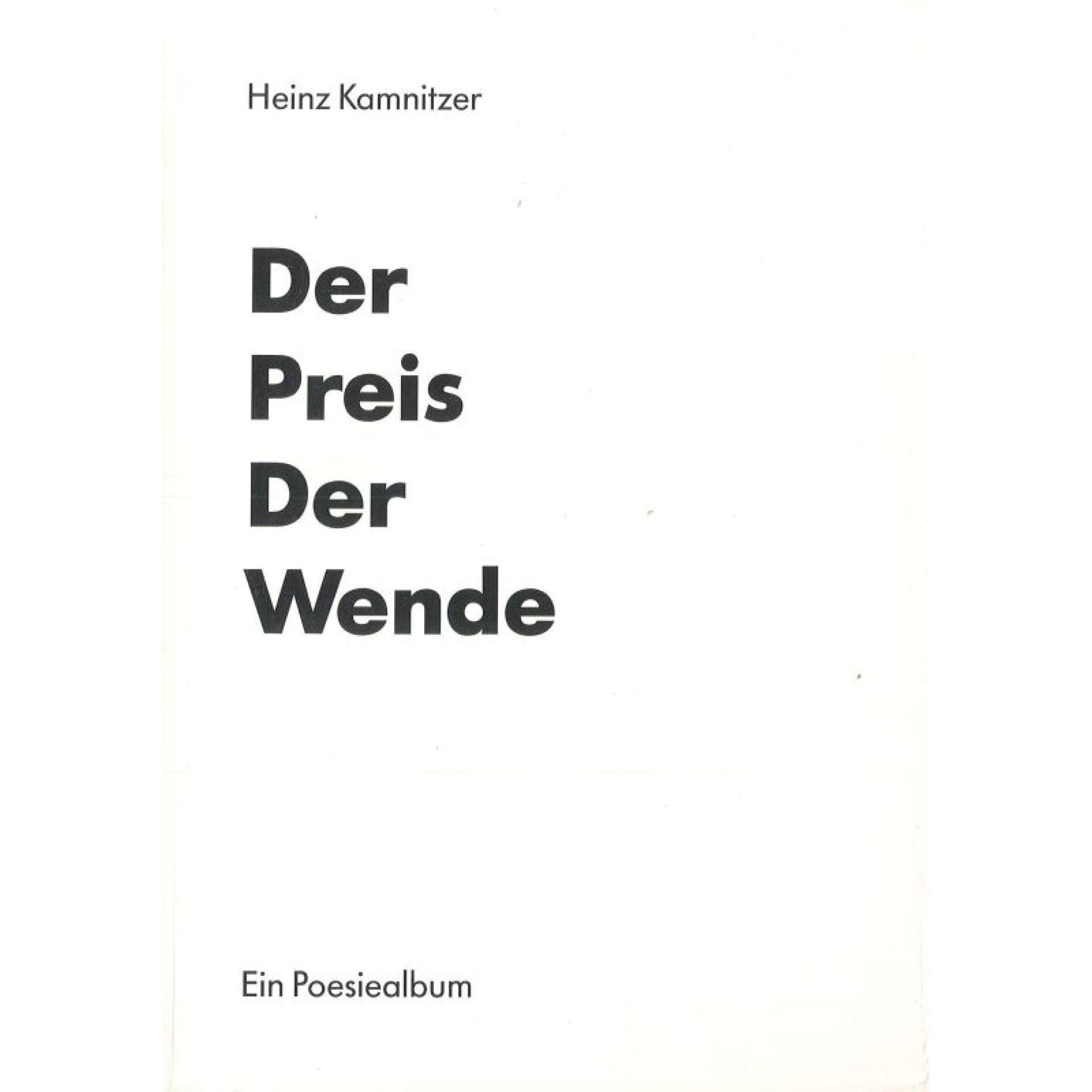 Der Preis der Wende: Ein Poesiealbum Books