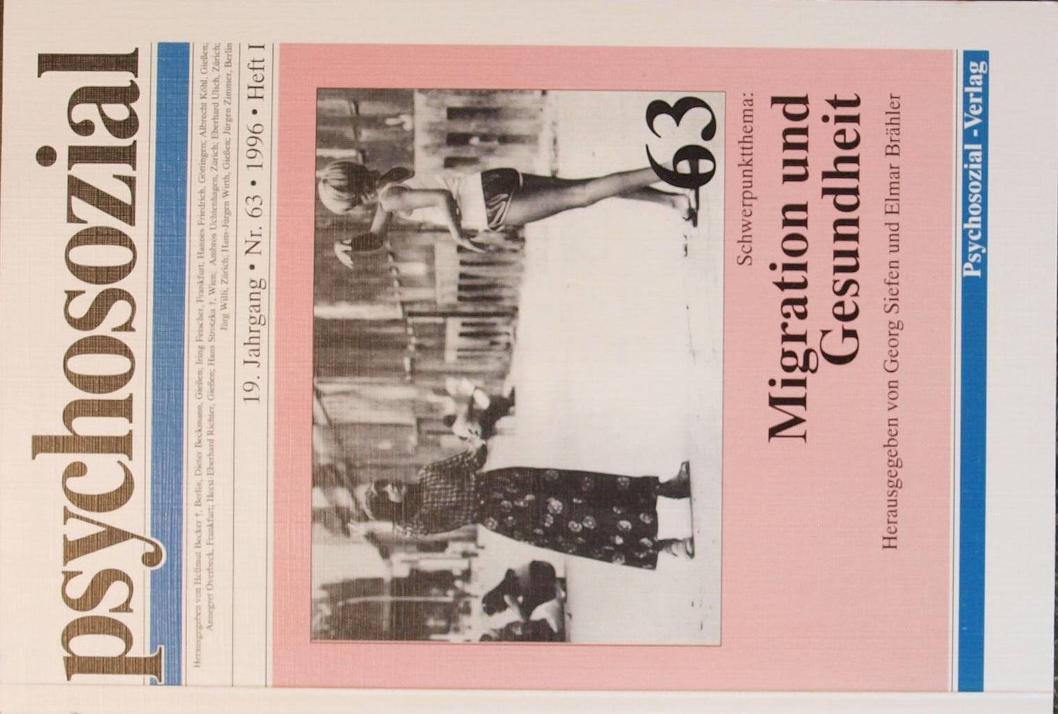 Psychosozial, Bd.63, Migration und Gesundheit Psychology