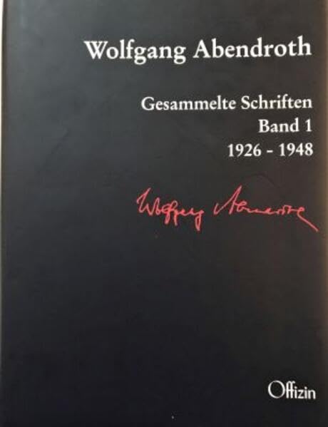 Wolfgang Abendroth Gesammelte Schriften: 1926-1948 Law