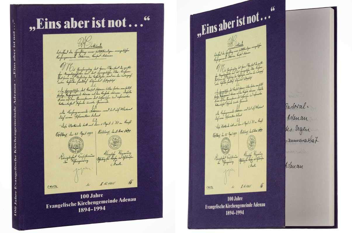 Eins aber ist not ... 100 Jahre Evengelische Kirchengemeinde Adenau 1894-1994 Hans-Georg Falk Books