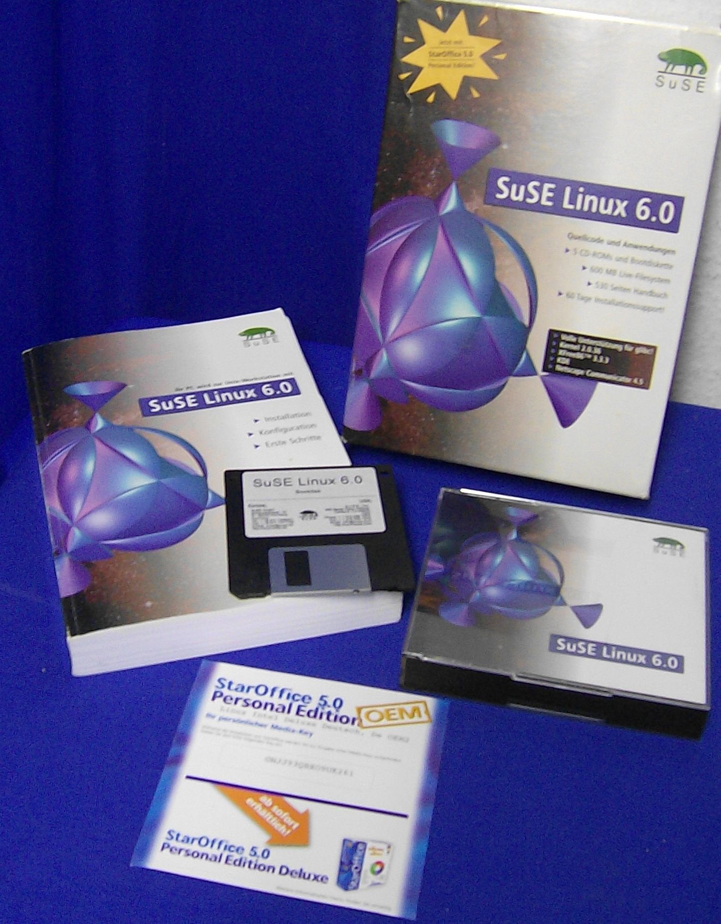 SuSE Linux 6.0. 5 CD- ROMs, Boot- Diskette Books