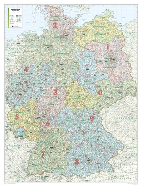 Kastanea ORGA-Karte Deutschland 1:500 000, Papierkarte gefalzt auf DIN A4: Verwaltungsgrenzen bis Land- und Stadtkreise, Regionsgrenzen (nur Baden ... Straßennummern und Bahnlinien, Gewässernetz Leisure, Home & Garden