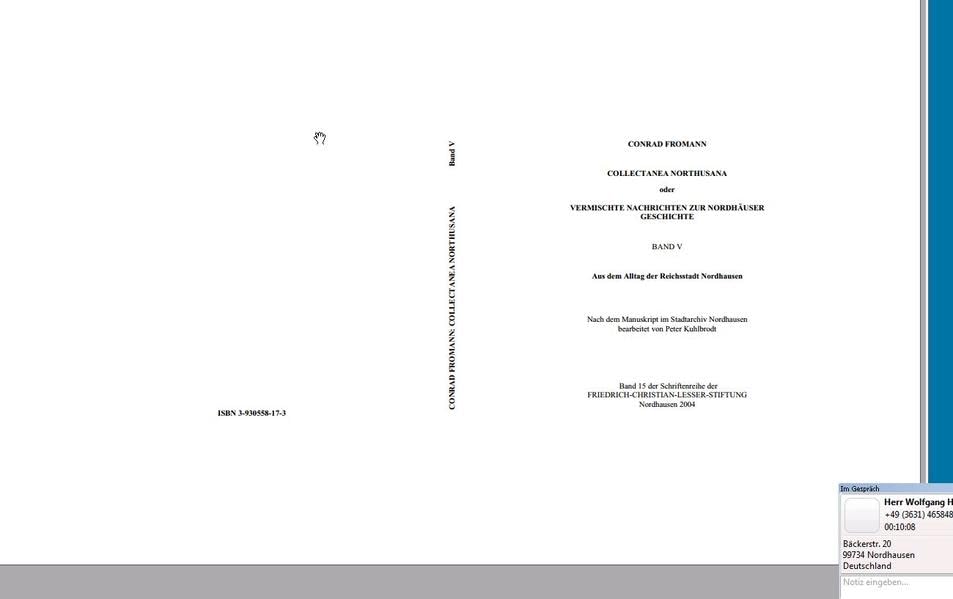 Collectanea Northusana oder Vermischte Nachrichten zur Nordhäuser Geschichte: Band V (Schriftenreihe der Friedrich-Christian-Lesser-Stiftung) Politics & History