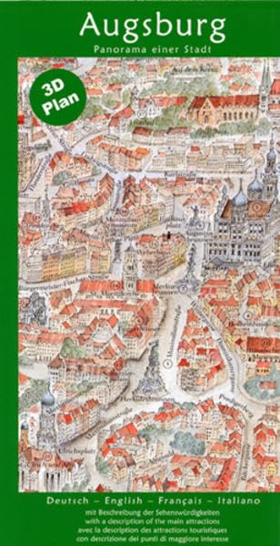 3D-Plan Augsburg: Panorama einer Stadt. Deutsch, Englisch, Französisch, Italienisch Leisure, Home & Garden
