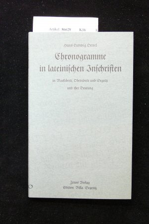 Chronogramme in lateinischen Inschriften. o.A. Books