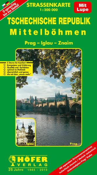 Höfer Straßenkarten, Tschechische Republik, Mittelböhmen, Prag / Iglau: Prag, Iglau, Znaim. Dtsch.-Tschech. Separates Ortsnamenverzeichnis m. Innenstadtplan Prag (Tschechien) Leisure, Home & Garden