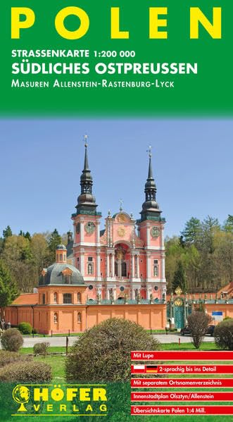 Höfer Polen PL010. Südliches Ostpreußen 1 : 200 000. Straßenkarte Leisure, Home & Garden