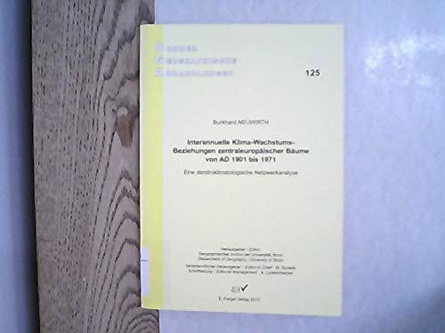 Interannuelle Klima-Wachstums-Beziehungen zentraleuropäischer Bäume von AD 1901 bis 1971. Books