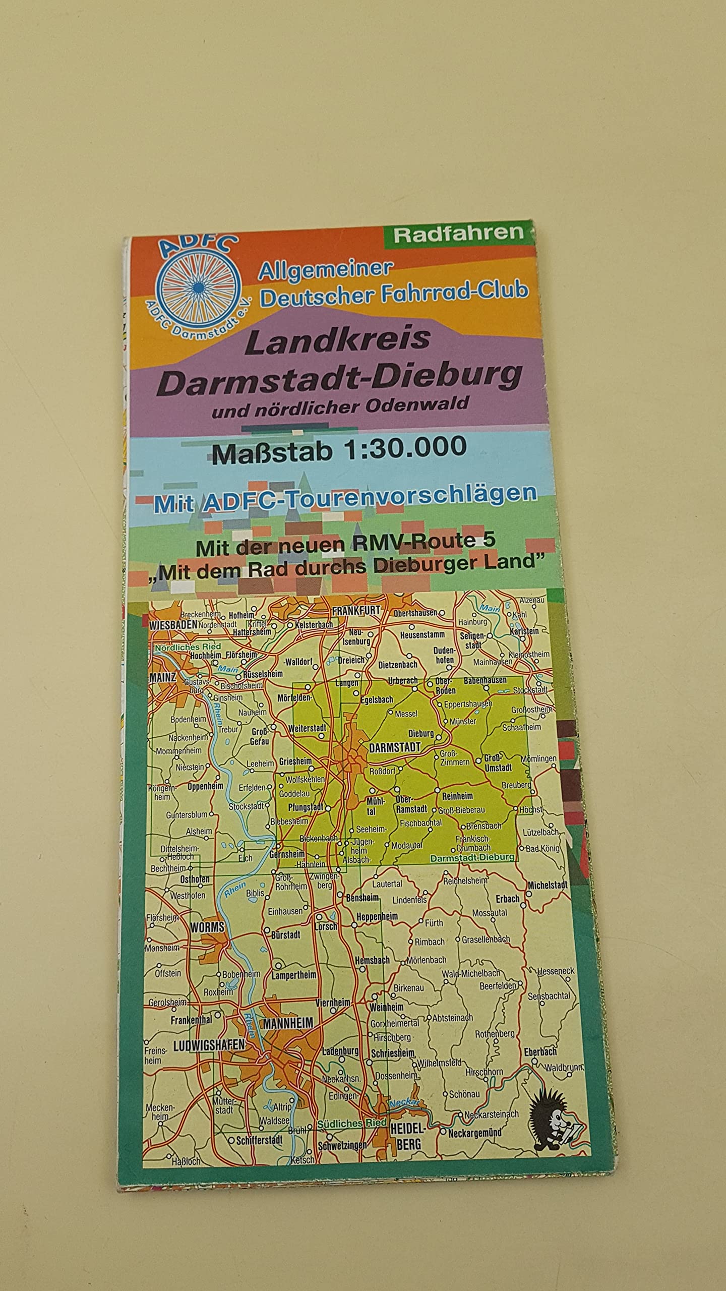 Radwanderkarte Landkreis Darmstadt-Dieburg und nördlicher Odenwald: Massstab 1: 30000 Maps & Plans