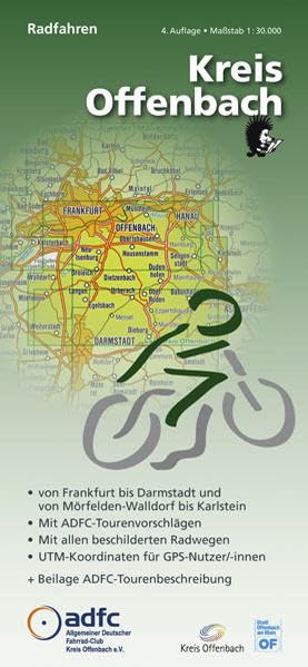Radwanderkarte - Radfahren - Kreis Offenbach 4. Auflage - Maßstab 1:30.000: - von Frankfurt bis Darmstadt und von Mörfelden-Walldorf bis Karlstein - ... + Beilage Tourenbeschreibung Leisure, Home & Garden