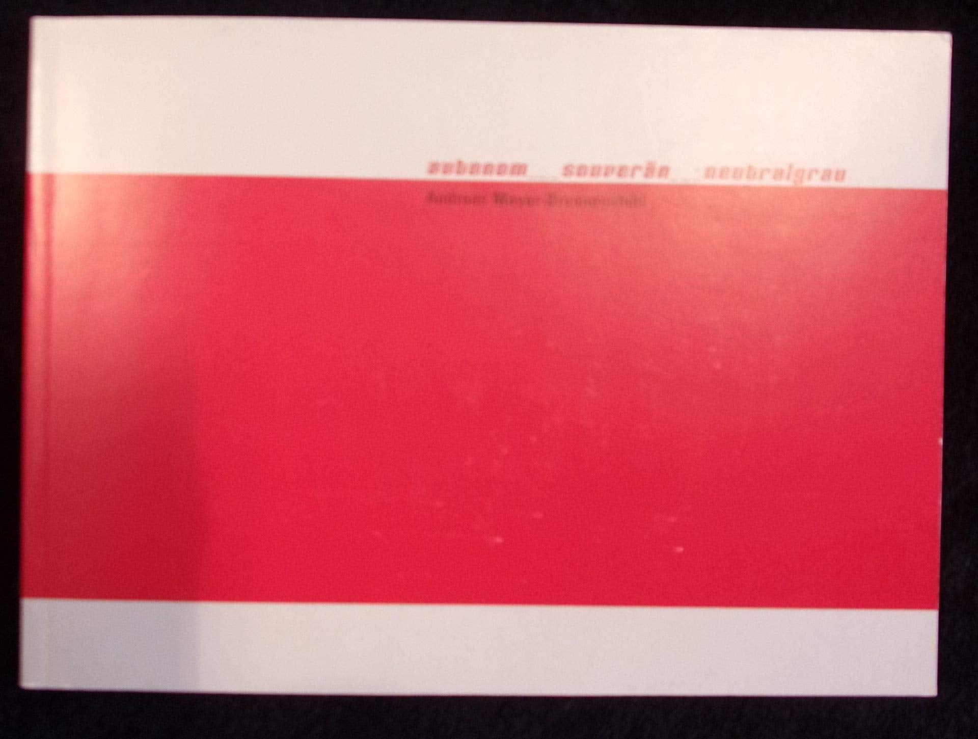 Andreas Mayer-Brennenstuhl - autonom-souverän-neutralgrau: Katalog zur Ausstellung in der Staatlichen Akademie der Bildenden Künste Stuttgart Books