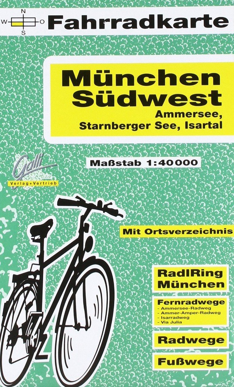 Fahrradkarte München Südwest, Ammersee, Starnberger See, Isartal. 1:40000: Ammersee, Starnberger See, Isartal. RadlRing München, Fernradwege: Amerrsee-Radweg, Ammer-Amper-Radweg, Isarradweg, Via Julia Leisure, Home & Garden