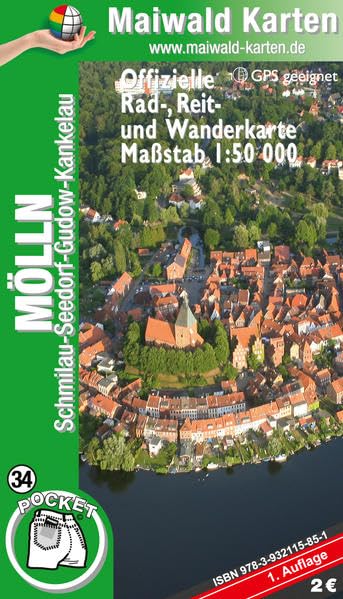34 Mölln 1.Aufl. - Schmilau - Seedorf - Gudow - Kankelau: Offizielle Pocket - Rad-, Reit- u. Wanderkarte 1:50.000 - GPS geeignet Leisure, Home & Garden