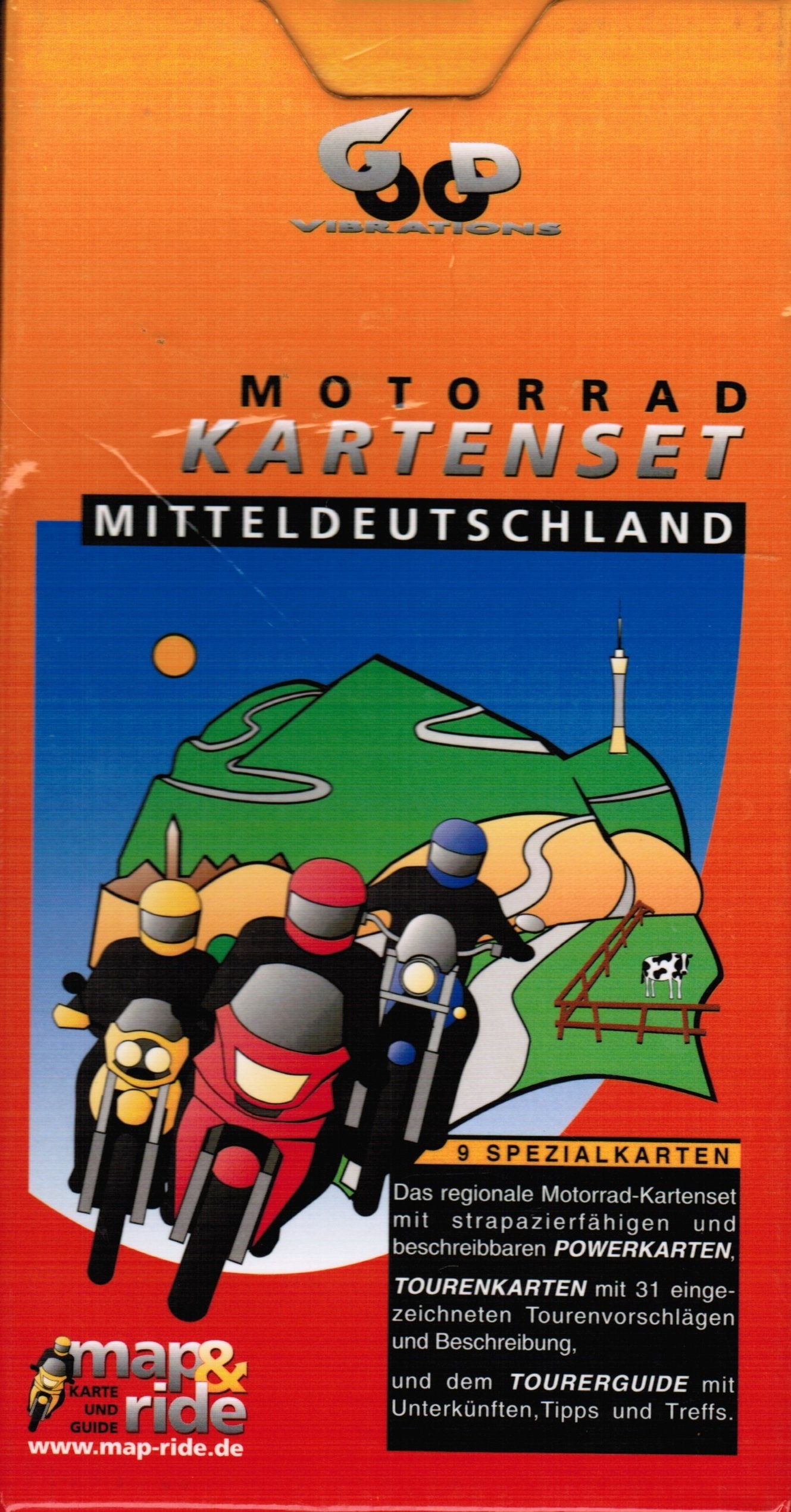 Motorrad Kartenset Mitteldeutschland. Powerkarten, Tourenkarten, Tourerguide. (Unterkünfte, Treffs und Tipps) Maps & Plans