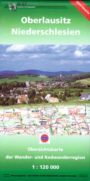 Oberlausitz /Niederschlesien: Übersicht der Wander- und Radwanderregion 1:120000 book