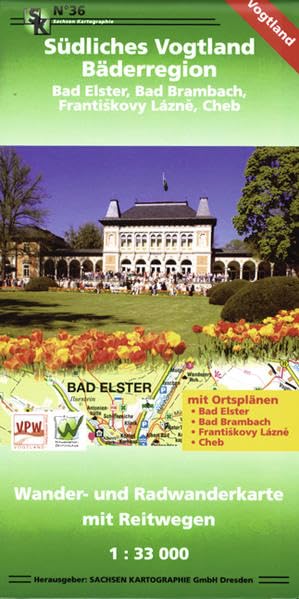 Südliches Vogtland, Frantiskovy Lazne, Cheb: Wander- und Radwanderkarte. 1:33 000. Mit Reitwegen Leisure, Home & Garden