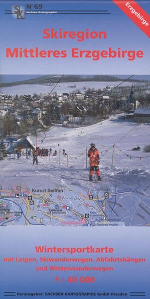 Skiregion Mittleres Erzgebirge: Wintersportkarte mit Loipen, Skiwanderwegen, Abfahrtshängen und Winterwanderwegen. 1:40 000 book