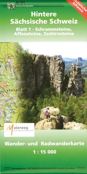 Hintere Sächsische Schweiz - Blatt 1 Schrammsteine, Affensteine: Wander- und Radwanderkarte 1:15 000 Leisure, Home & Garden