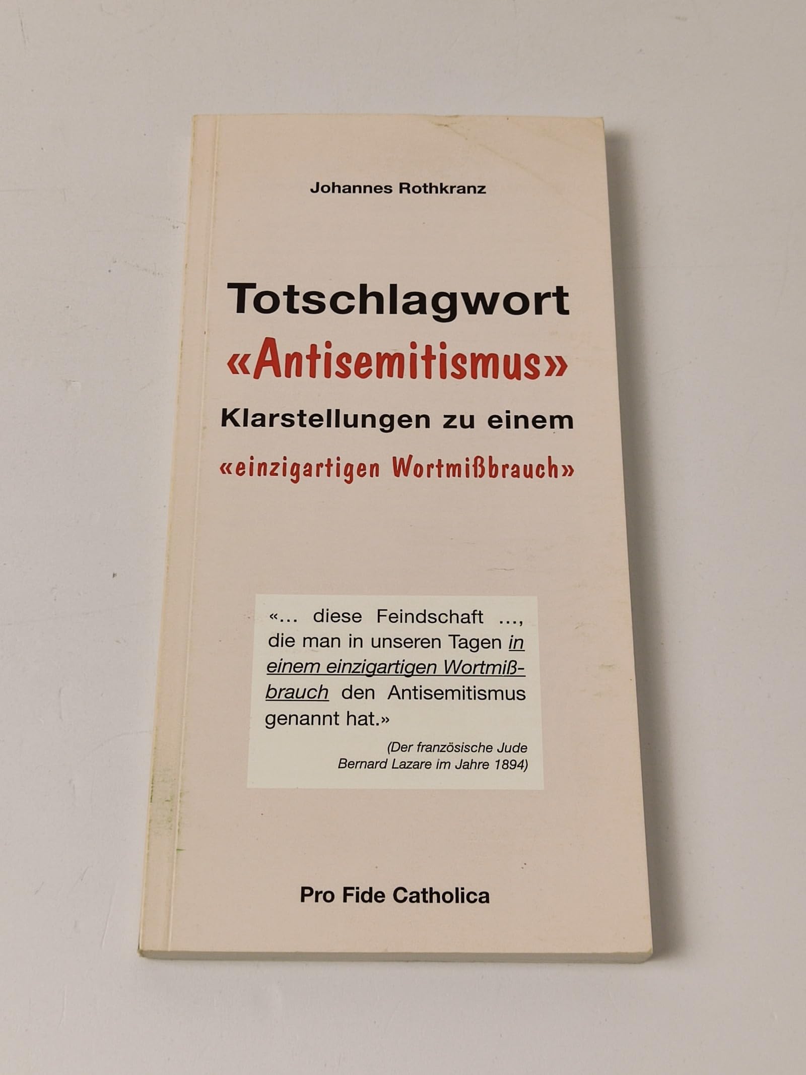 Totschlagwort "Antisemitismus": Klarstellungen zu einem "einzigartigen Wortmißbrauch" Religion & Esotericism