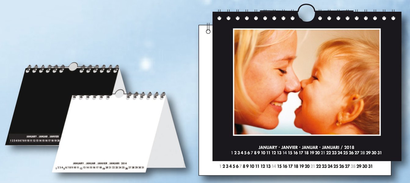 Fotokalender und Bastelkalender 2019 Tischkalender und Wandkalender für 10x13 cm und 9x13 cm Bilder Quer: mehrsprachige Ausführung Calendars