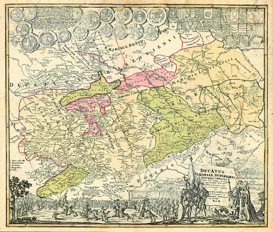 Burgen-, Ritter- und Klosterkarte Thüringen und Sachsen 1000-1400. Ducatus Saxoniae Superioris Maps & Plans